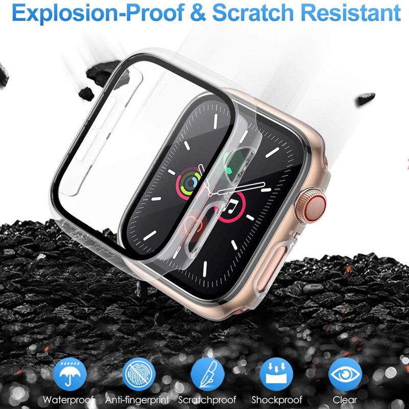 [Pachet 360°] Husa + folie Apple Watch 6 44mm Techsuit Defense, transparenta