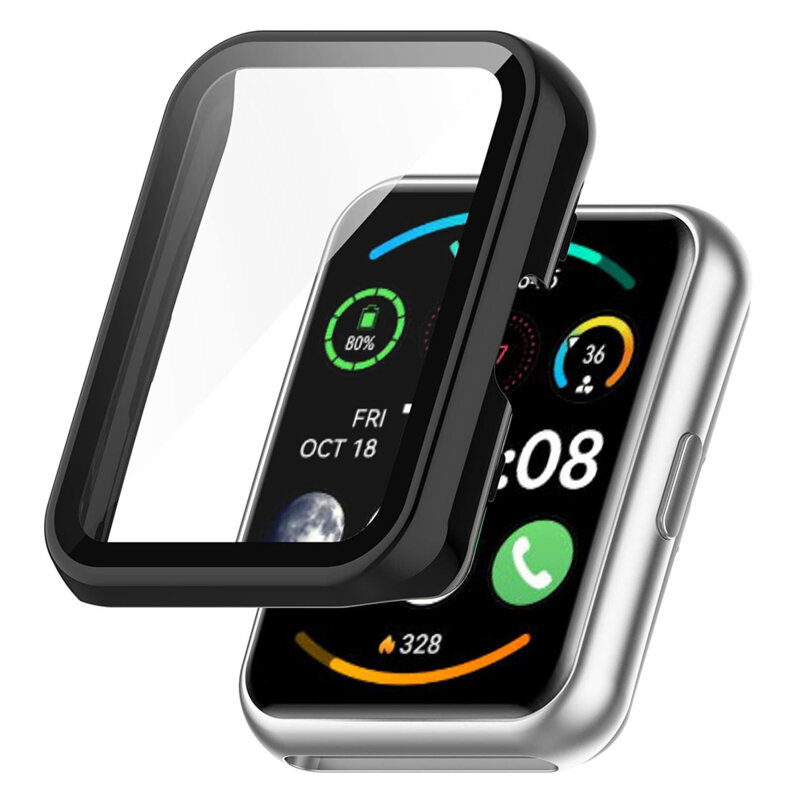 [Pachet 360°] Husa + folie Huawei Watch Fit 2 Techsuit Defense, negru
