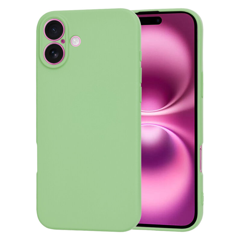 Husa silicon iPhone 16 Plus Techsuit SoftFlex, verde deschis