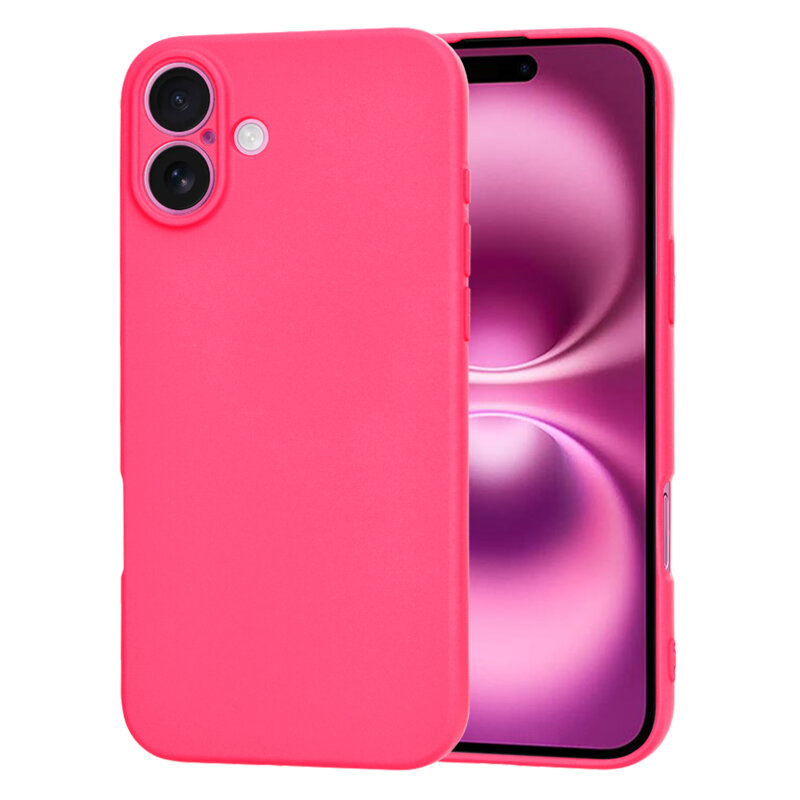 Husa silicon iPhone 16 Plus Techsuit SoftFlex, fucsia