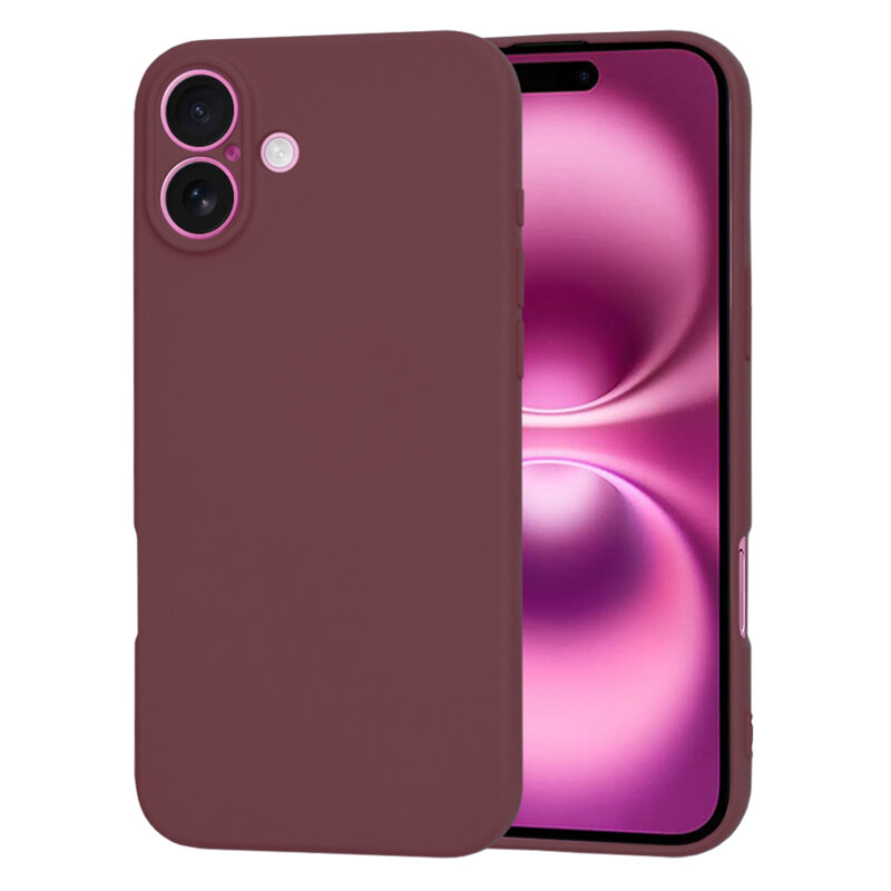 Husa silicon iPhone 16 Plus Techsuit SoftFlex, bordo