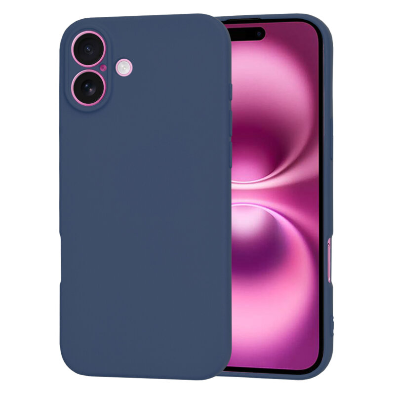 Husa silicon iPhone 16 Plus Techsuit SoftFlex, bleumarin