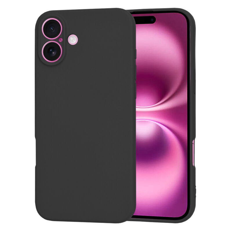 Husa silicon iPhone 16 Plus Techsuit SoftFlex, negru