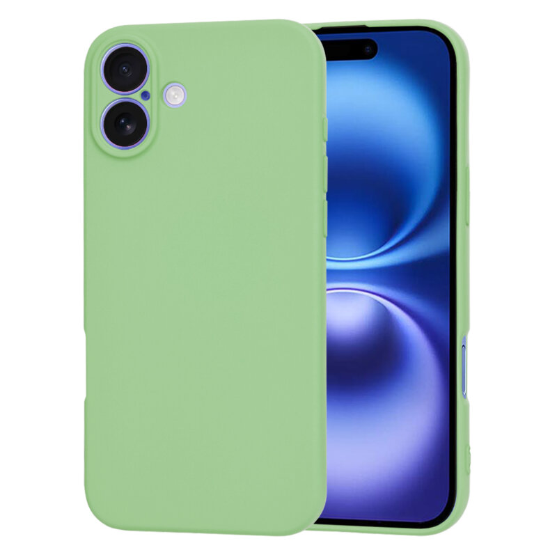 Husa silicon iPhone 16 Techsuit SoftFlex, verde deschis