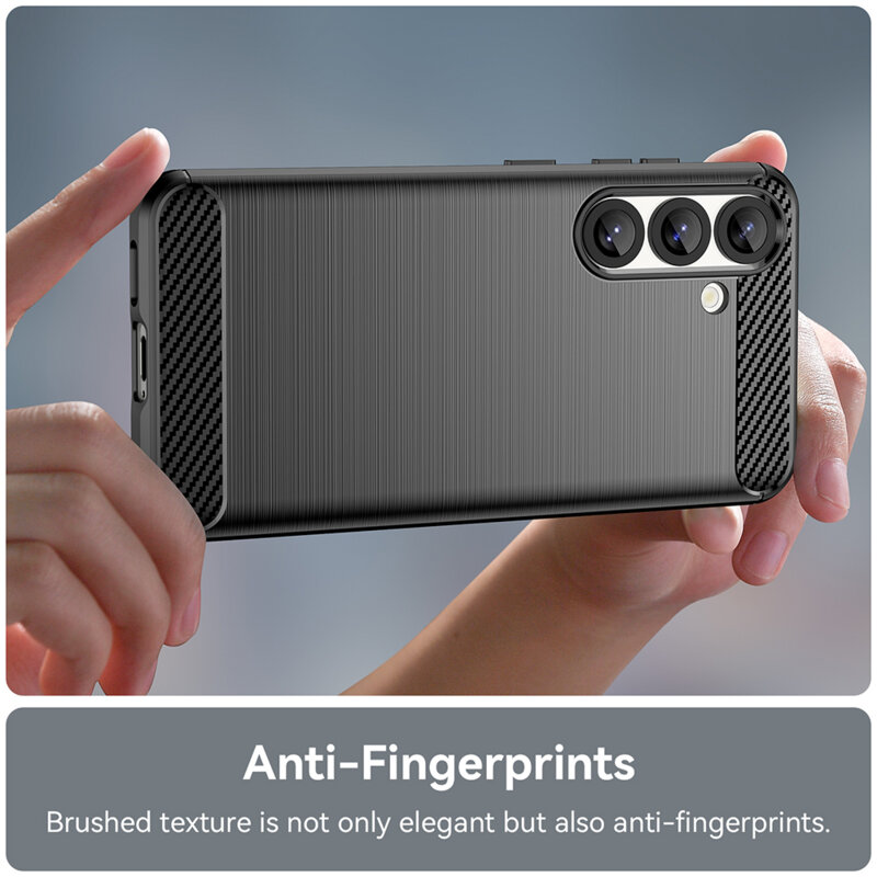 Husa Samsung Galaxy S25 Techsuit Carbon Silicone, negru