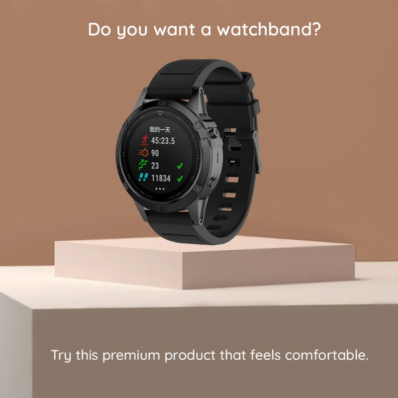 Curea Garmin Fenix 8 43mm Techsuit, negru, W058