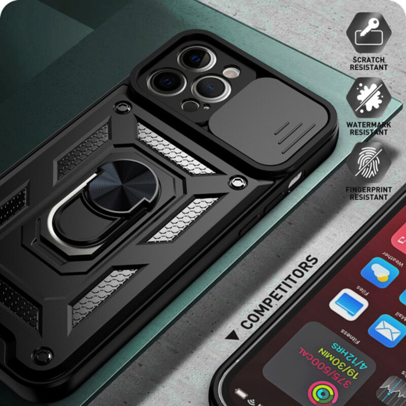 Husa iPhone 12 Pro protectie camera Techsuit CamShield Series, albastru