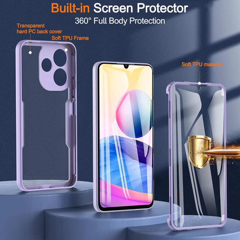 Husa 360° Xiaomi Redmi 13 Techsuit ColorVerse, albastru