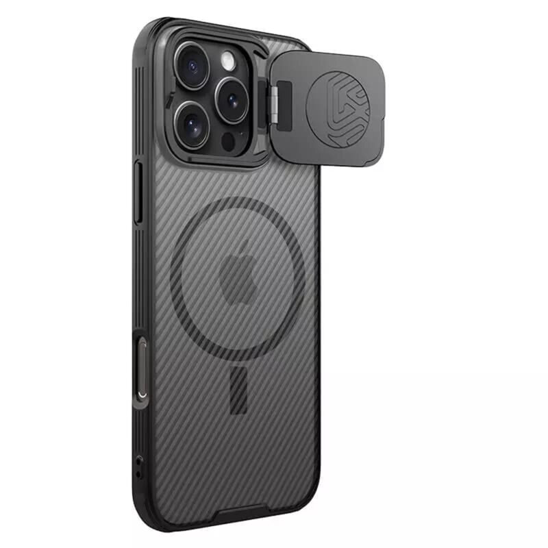 Husa iPhone 16 Pro Max Nillkin CamShield Prop Magnetic, negru/transparenta