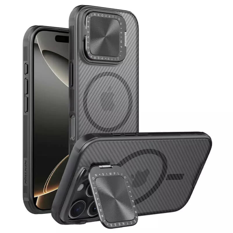 Husa iPhone 16 Pro Nillkin CamShield Prop Magnetic, negru/transparenta