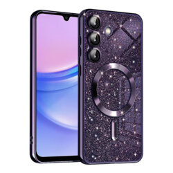 Husa premium Samsung Galaxy A15 4G Techsuit Luxury Glitter MagSafe, mov