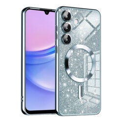 Husa premium Samsung Galaxy A15 4G Techsuit Luxury Glitter MagSafe, bleu