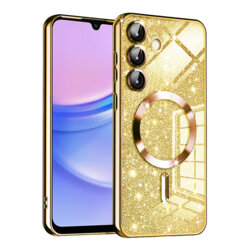 Husa premium Samsung Galaxy A15 4G Techsuit Luxury Glitter MagSafe, auriu