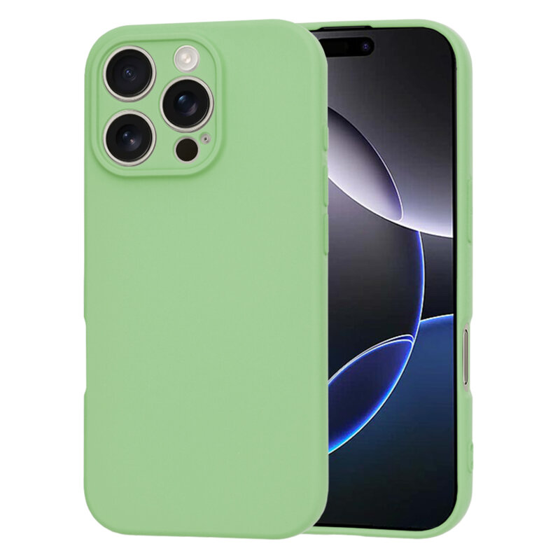 Husa silicon iPhone 16 Pro Max Techsuit SoftFlex, verde deschis