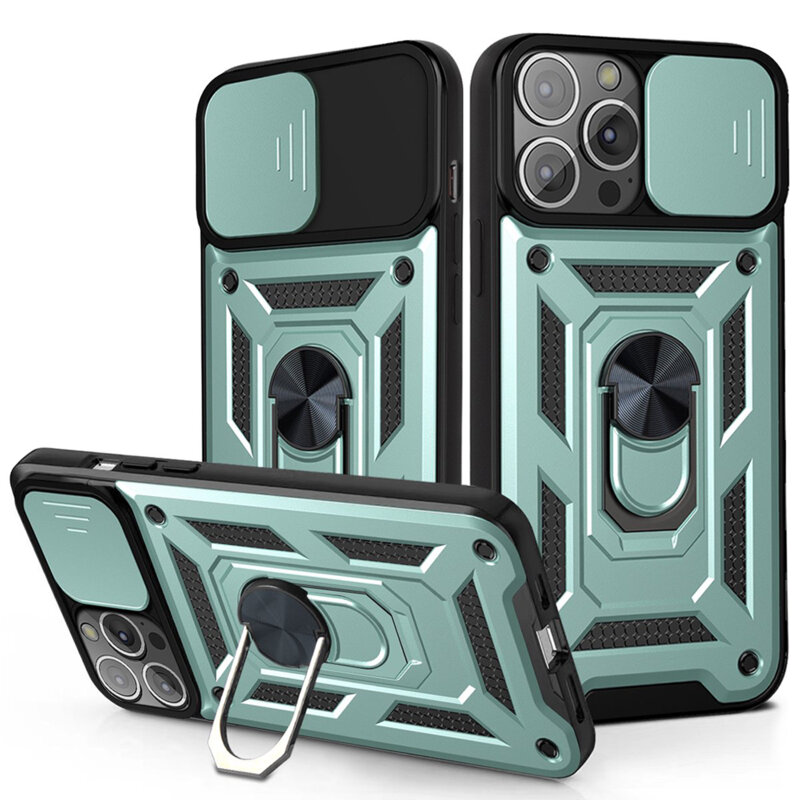 Husa iPhone 12 Pro protectie camera Techsuit CamShield Series, verde
