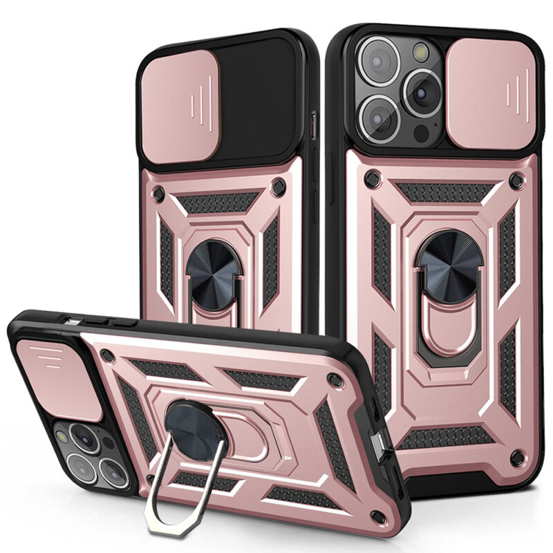 Husa iPhone 12 Pro protectie camera Techsuit CamShield Series, roz