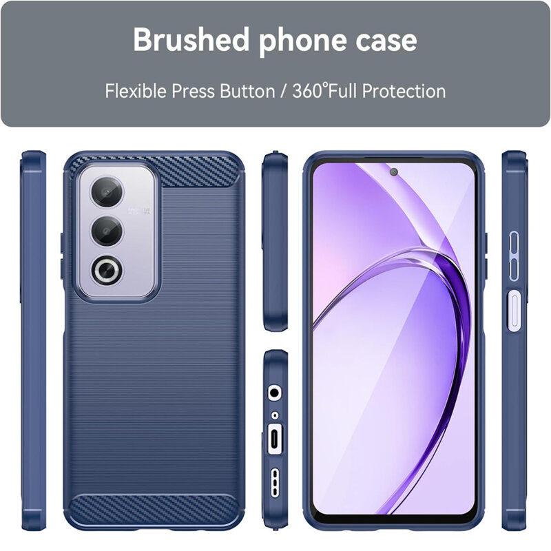 Husa Oppo A80 5G Techsuit Carbon Silicone, albastru