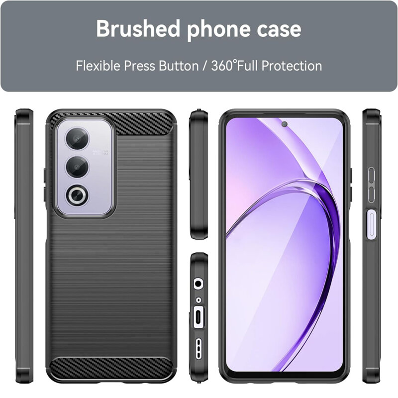 Husa Oppo A80 5G Techsuit Carbon Silicone, negru