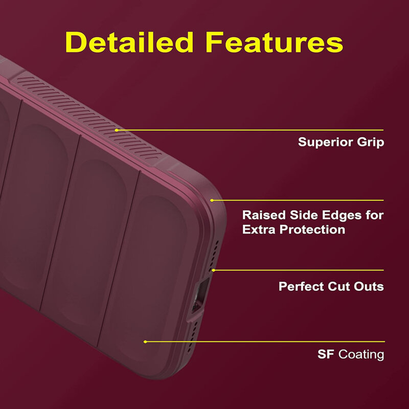 Husa iPhone 16 Pro Max Techsuit Magic Shield, bordo