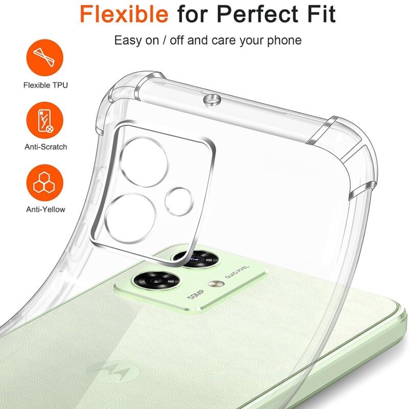 Husa Motorola Moto G55 Techsuit Shockproof Clear Silicone, transparenta