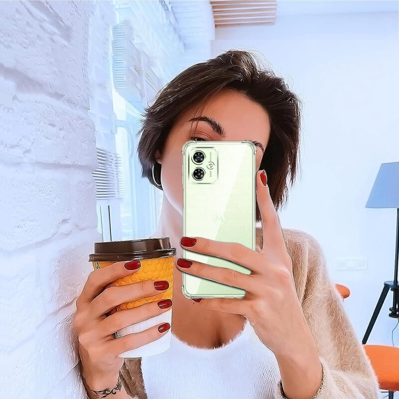 Husa Motorola Moto G55 Techsuit Shockproof Clear Silicone, transparenta
