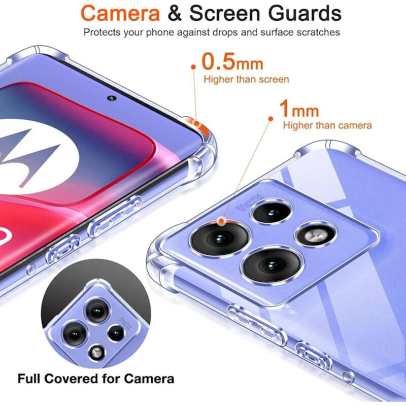 Husa Motorola Edge 50 Techsuit Shockproof Clear Silicone, transparenta