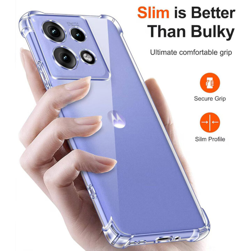 Husa Motorola Edge 50 Techsuit Shockproof Clear Silicone, transparenta
