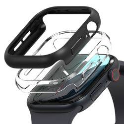 [Pachet 2x] Husa Apple Watch 10 46mm Ringke Slim, transparenta / negru