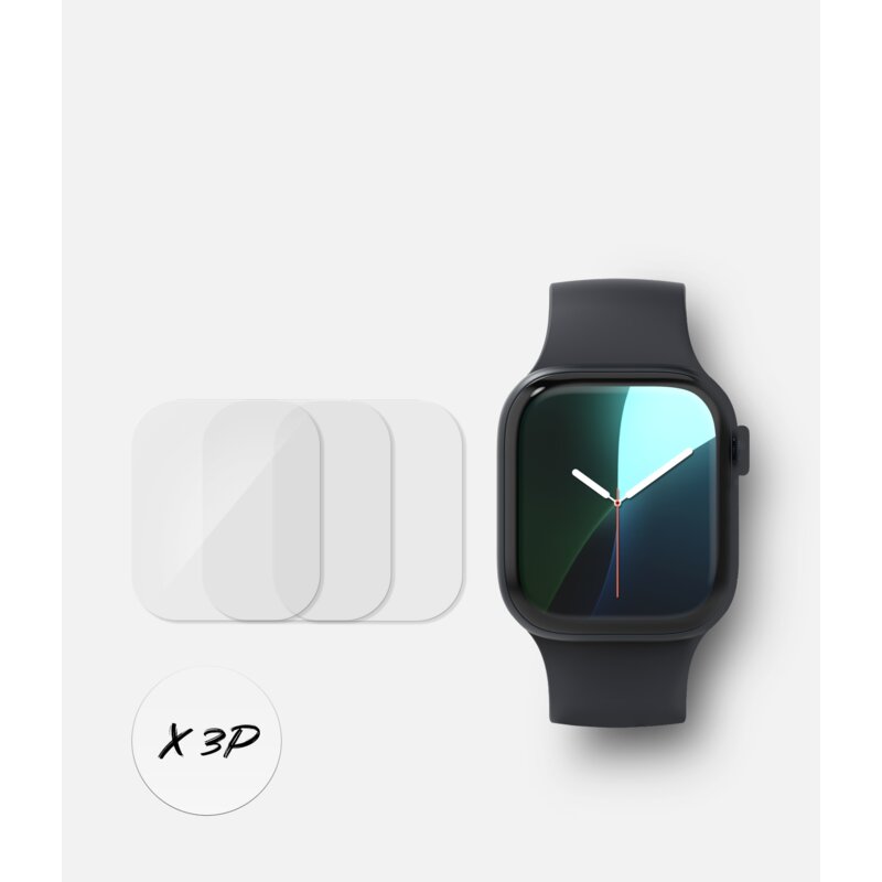 [Pachet 3x] Folie Apple Watch 10 46mm Ringke Dual Easy Film, transparenta