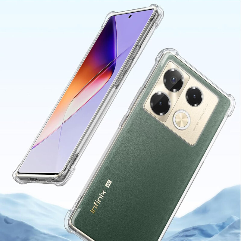 Husa Infinix Note 40 Techsuit Shockproof Clear Silicone, transparenta