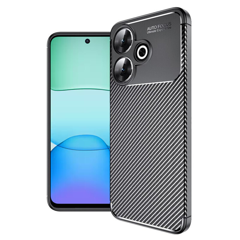 Husa Xiaomi Poco M6 4G Techsuit CarbonFiber, negru