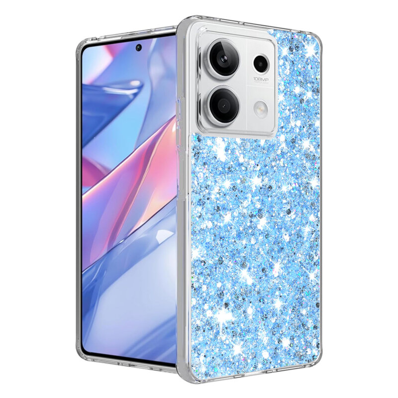Husa cu sclipici Xiaomi Redmi Note 13 5G Techsuit Sparkly Glitter, bleu