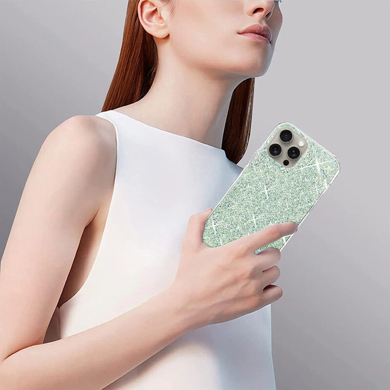Husa cu sclipici Xiaomi Redmi Note 13 5G Techsuit Sparkly Glitter, bleu