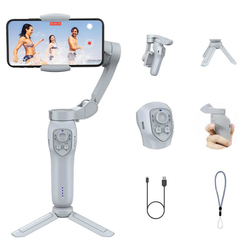 Gimbal premium Bluetooth pentru telefon Techsuit, L7C Pro Plus