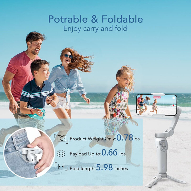 Gimbal premium Bluetooth pentru telefon Techsuit, L7C Pro Plus