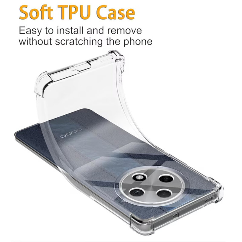 Husa Oppo Reno12 FS Techsuit Shockproof Clear Silicone, transparenta