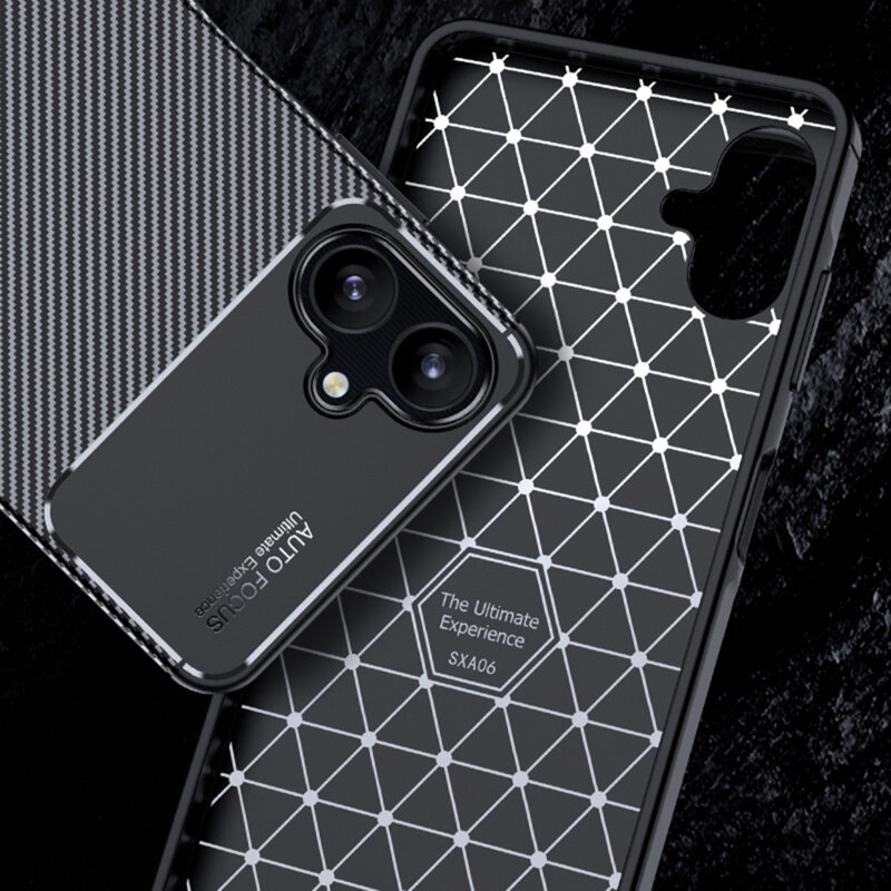 Husa Samsung Galaxy A06 Techsuit CarbonFiber, negru