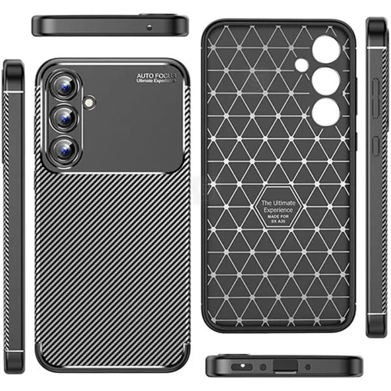 Husa Samsung Galaxy A16 Techsuit CarbonFiber, negru