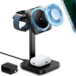 Statie MagSafe wireless + incarcator Apple Watch ESR HaloLock, negru