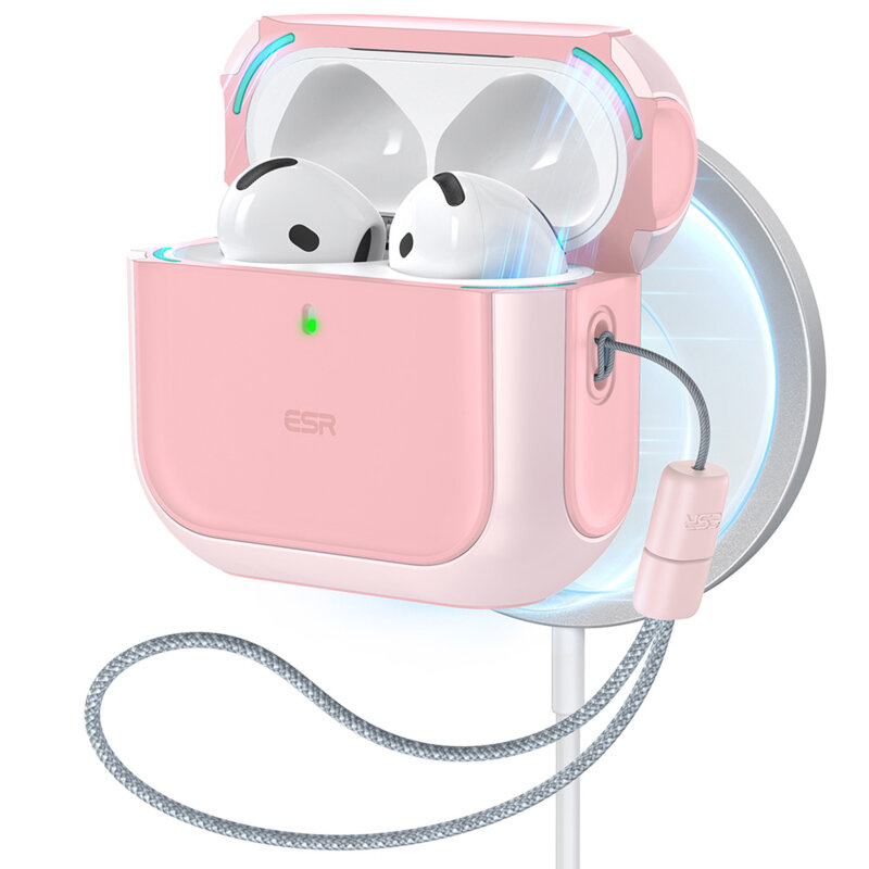 Husa Apple AirPods 4 ESR Orbit Hybrid HaloLock, roz