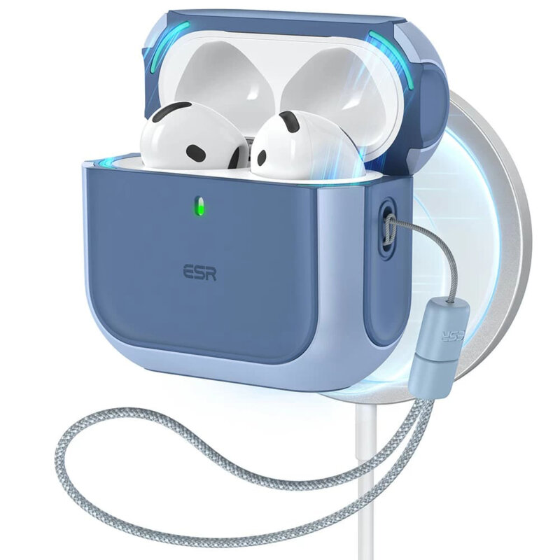 Husa Apple AirPods 4 ESR Orbit Hybrid HaloLock, albastru