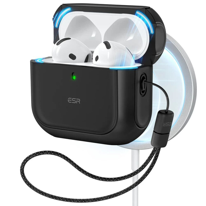 Husa Apple AirPods 4 ESR Orbit Hybrid HaloLock, negru