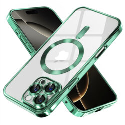 Husa premium iPhone 16 Pro Max Techsuit Luxury Crystal MagSafe, verde deschis