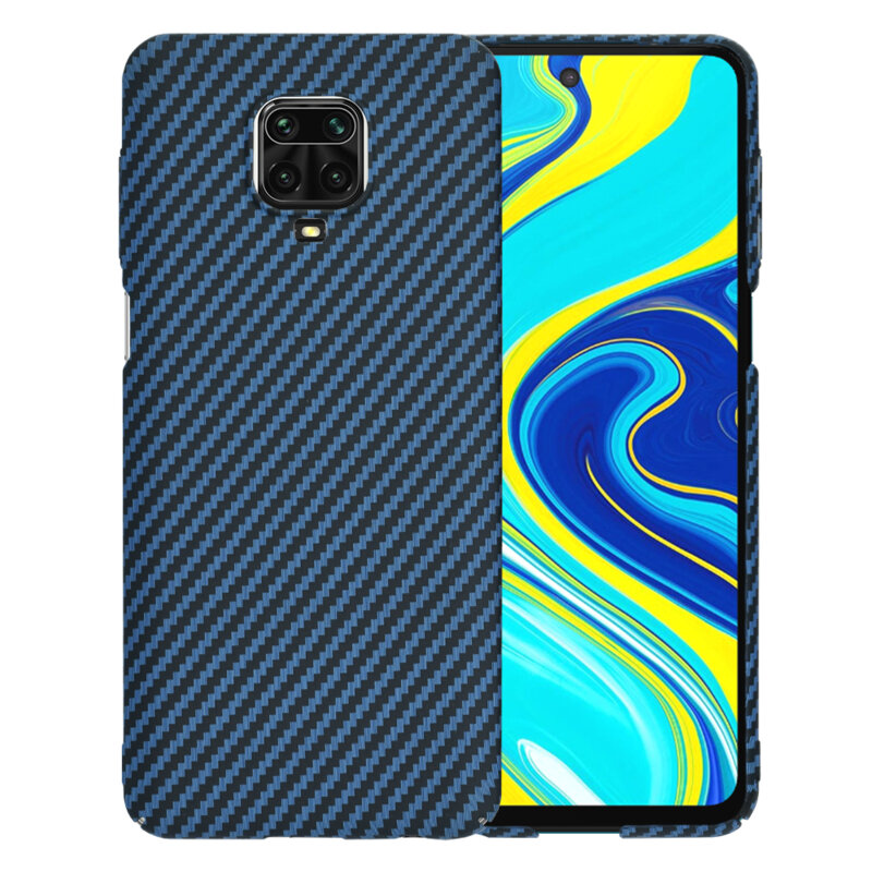 Husa Xiaomi Redmi Note 9S Techsuit Carbonite FiberShell, cyan
