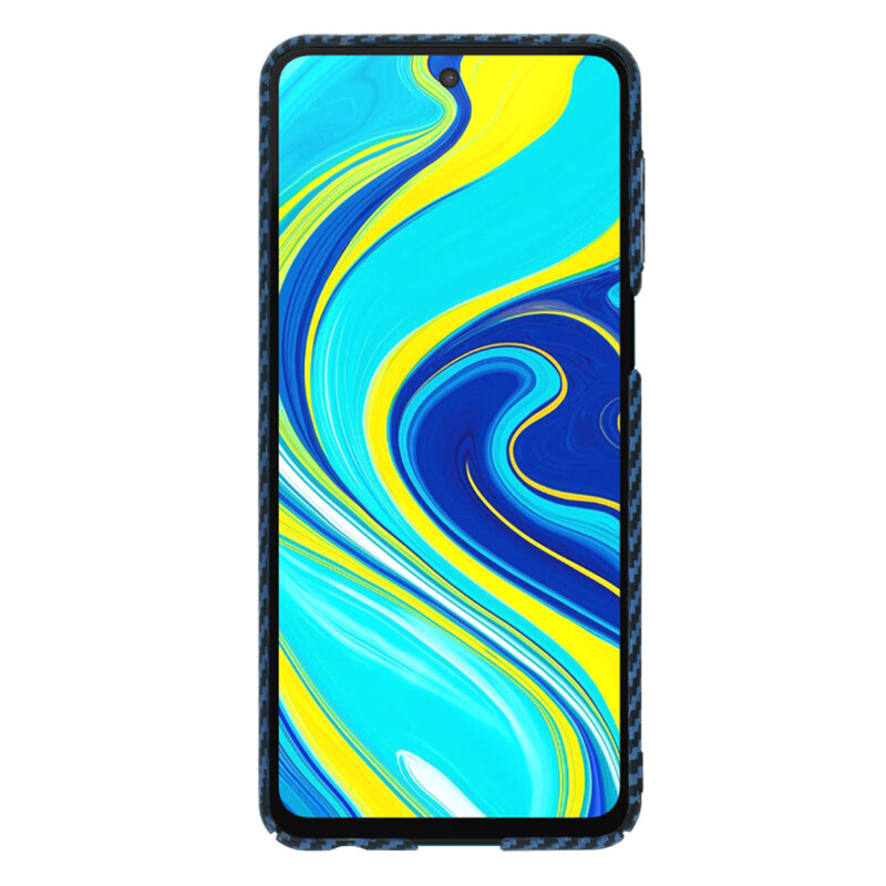 Husa Xiaomi Redmi Note 9S Techsuit Carbonite FiberShell, cyan
