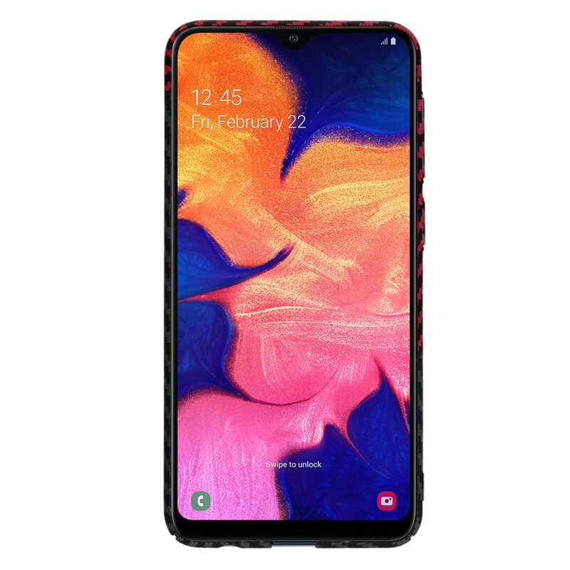 Husa Samsung Galaxy A10 Techsuit Carbonite FiberShell, rosu inchis