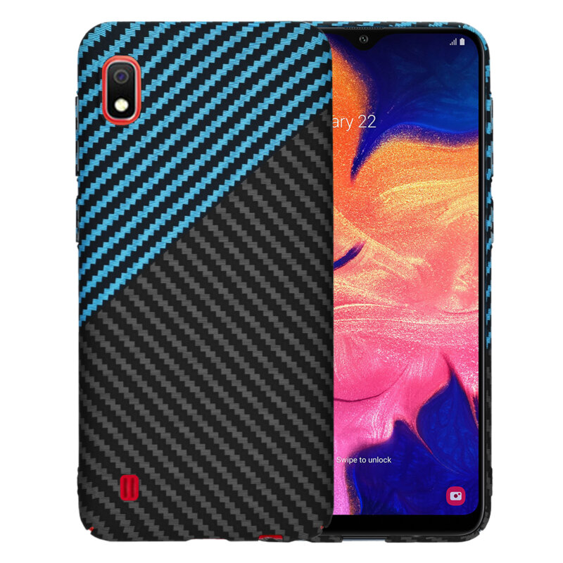 Husa Samsung Galaxy A10 Techsuit Carbonite FiberShell, bleu