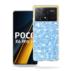 Husa cu sclipici Xiaomi Poco X6 Pro Techsuit Sparkly Glitter, bleu