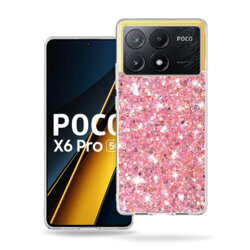 Husa cu sclipici Xiaomi Poco X6 Pro Techsuit Sparkly Glitter, roz