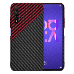 Husa Huawei Nova 5T Techsuit Carbonite FiberShell, rosu inchis